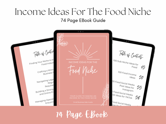Income Ideas For The Food Niche EBook