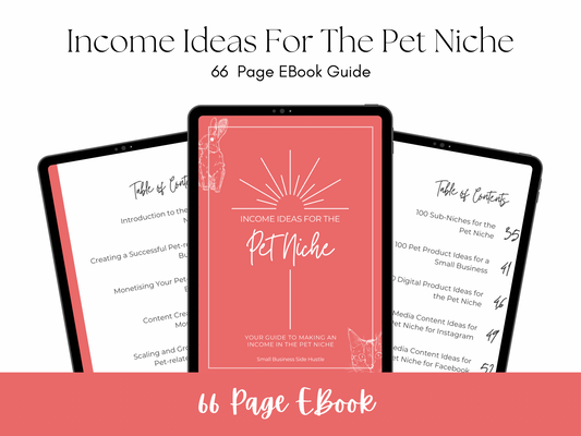 Income Ideas For The Pet Niche EBook